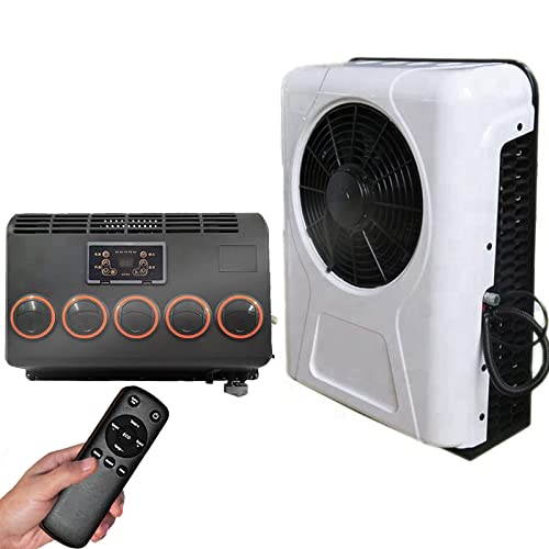 Aire acondicionado universal de 12 voltios para camión eléctrico RV en la azotea, 8 horas de funcionamiento sin conductos, CA silencioso, solo refrigeración, unidad de CA RV, aire acondicionado 12V