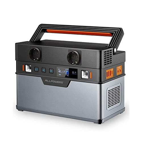 Allpowers Estación de alimentación portátil de 666 Wh/185200 mAh, batería de alto rendimiento, generador solar, batería de 500 W