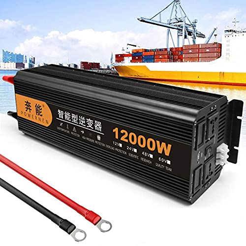 AWJ Inversor 12v 220v Intercambiable, inversor de Coche, convertidor de Voltaje de Onda sinusoidal Pura 3200w, Adecuado para Autocaravana, Panel Solar para Coche, con 1 Puerto USB