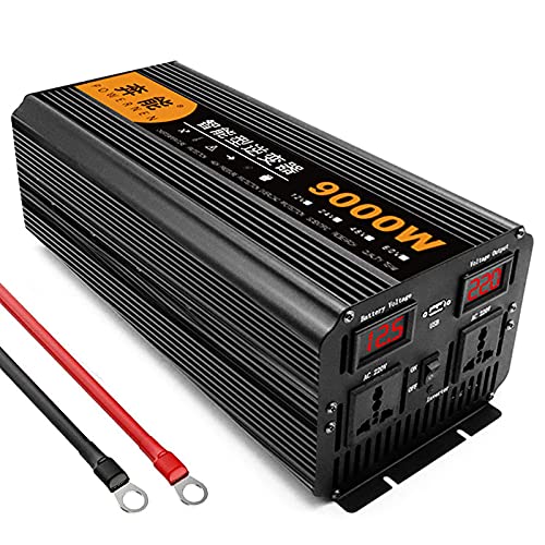 AWJ Inversor de Onda sinusoidal Pura de 3200 W Convertidor de Voltaje de Onda sinusoidal Pura de 12 V a 220 V, con 1 Puerto USB, Pantalla Digital Real, Adecuado para autocaravanas