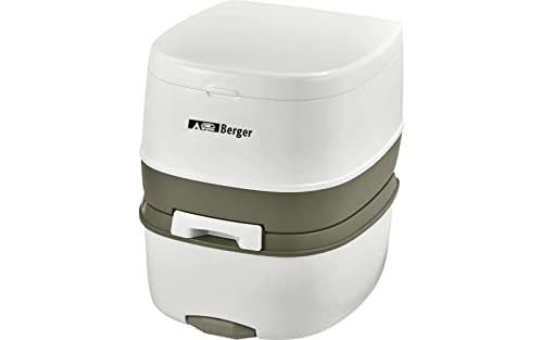 Berger WC portatil | WC quimico portatil para camping | Baño portatil | Accesorios camper, accesorios camper para furgonetas o para autocaravana | Water portatil gris, con depósito de residuos, 130 kg