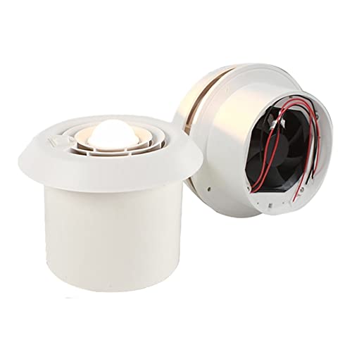 BITSYZ 1 2V RV Ventilador de ventilación de aire de techo Ventilador de escape de techo de viento fuerte con viento con DIRIGIÓ Luz for el remolque de autocaravana de caravana