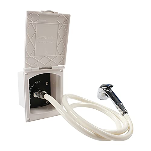 BITSYZ RV Presión Inleta/Salida Blanca Barra de Ducha Externa Barra Marina Marina de Autocaravana Accesorios de Caravana (Color : Shower with Faucet, Size : 1)