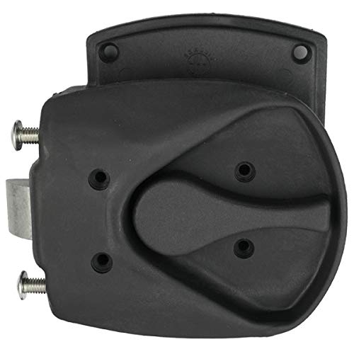 Cerradura para puerta con cerradura interior, tirador de puerta para caravana, autocaravana, barco, color negro con lengüeta adicional