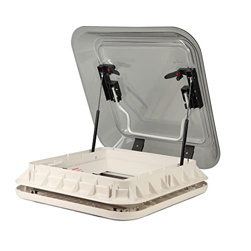 Cubierta de techo 45 x 40 cm, ventilación forzada con LED, escotilla de techo para caravana, autocaravana