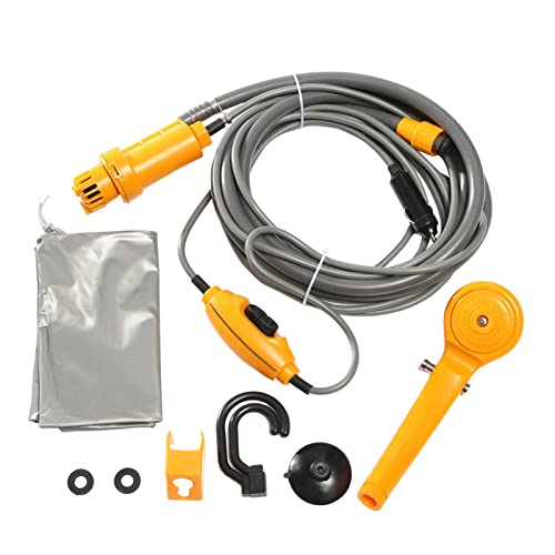 DEWU Ducha al Aire Libre para Acampar, Bomba de Ducha para Acampar con Cabezal de Ducha portátil de 12 V, Duchas portátiles para Acampar Equipos para Acampar, Accesorios para autocaravanas