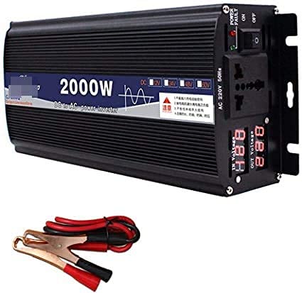 DICOINA 600W/1000W/2000W/3000W/4000W/5000W/6000W Inversor de Onda sinusoidal Pura Inversores de Corriente CC DC 12V / 24V a AC 220V Inversor de Potencia de Alta eficiencia para autocaravanas, camion
