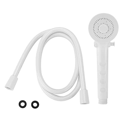Ducha de mano, varita de ducha de mano blanca, Kit de manguera Flexible larga, rosca de 1 pulgada, accesorio de tubería de 4,9 pies para autocaravana, caravana, barco marino