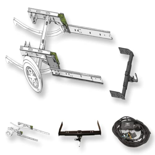 Enganche de remolque Carado para autocaravana Fiat Ducato, Peugeot Boxer, Citroen Jumper Pritsche (modelos a partir de 2006 – hoy), incluye extensión de marco L = 1500 mm y 13 pines