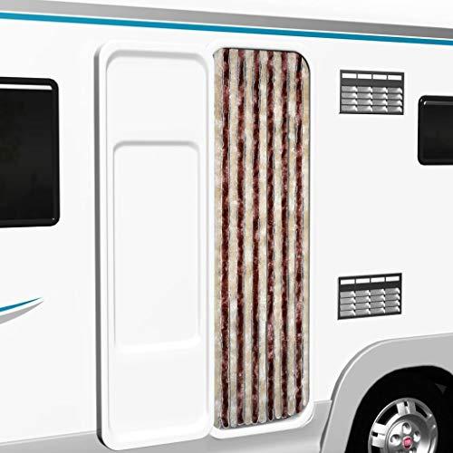 Festnight Cortina Mosquiteras para Puertas Cortina para Puerta Exterior, Chenilla Beige y Marrón Claro 56x185 cm