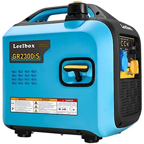 Generador Electrico Gasolina 12000WH/2300W, Leelbox Electrico Estación de Energía Portátil, 230V AC con Inversor y 4L Tanque, Silencioso y Ligero Salidas AC/DC/USB, Alimentar Múltiples Dispositivos