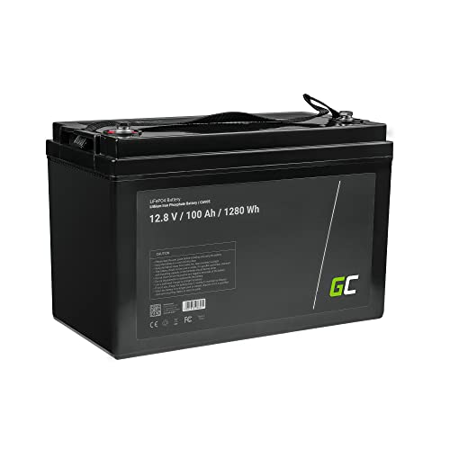 Green Cell® LiFePO4 Batería | 100Ah 12.8V 1280Wh | Battery de Litio-Hierro-fosfato para Autocaravana, Bote, Carrito de Golf, Fotovoltaico, Solar, Panel Solar, Vehículos eléctricos, Energía eólica