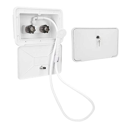 happy time RV Accesorios RV Styling Exterior Ducha Kit de Lavado al Aire Libre con Bloqueo Accesorio Ajuste para la Autocaravana de Camper de Barco