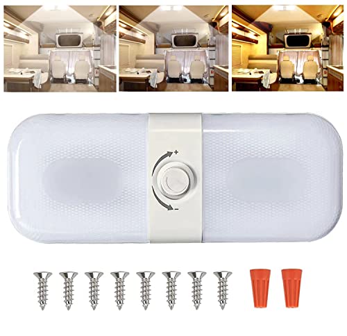 Intckwan 12v Luces interiores Led, Luces de techo regulables, 120 luces LED para autocaravanas con interruptor, luz blanca amarilla y cálida, universal para 12v-24v Caravana Coche Camping