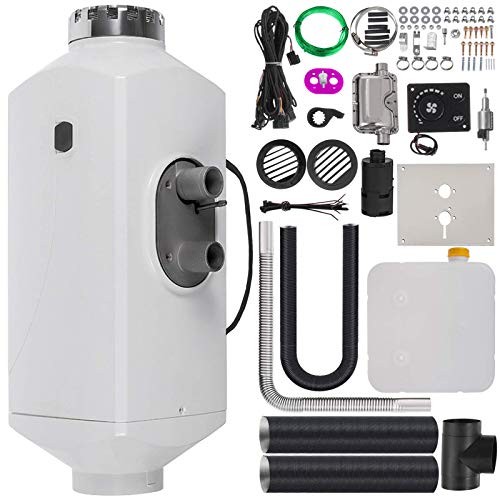 JALAL Calentador diésel 12V 5KW Tanque Calentador Aire diésel 2 x Termostato conducto ventilación Caravana Autocaravana Reino Unido Compatible con Camiones Autocaravana Barco autobús Can