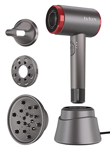 LYLUX secador de pelo inalambrico, recargable secador a bateria portatil secador pelo sin cable, 110,000 rpm potente motor, 88W carga rápida para camping, autocaravana, fallo de alimentación