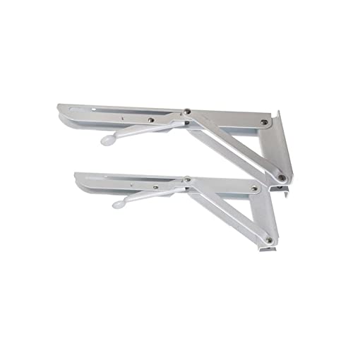 NUFIYA Soporte Plegable de Acero Inoxidable for Autocaravana, Soporte Plegable for Mesa, Estante for Autocaravana, Caravana, Acabado Blanco, Accesorio for Coche, 2 uds.