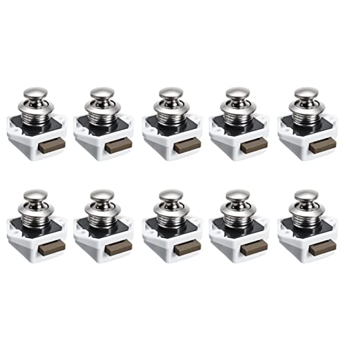 Pasamanos de Escalera 10pcs Práctico Armario Push Button Catch Lock Moder Gabinete Cartel Cantper RV Cerraduras de Muebles de autocaravanas Pasamanos