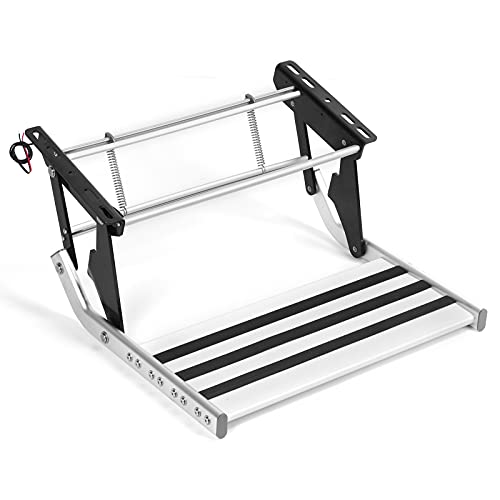 Peldaño para Autocaravana, Peldaño Individual Plegable con Varilla Roscada de Fijación para Uso General para Vehículos Modificados para RV para Uso Nocturno