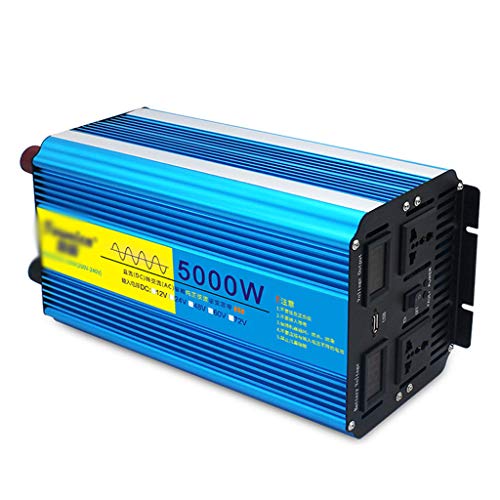 QINGZHUO Inversor de Onda sinusoidal Pura Convertidor de 2000 W CC 12V a CA 240 V con Control Remoto y enchufes Dobles de CA, Adecuado para autocaravanas