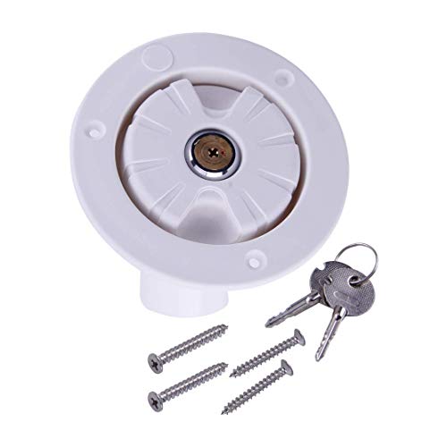 Riloer Caravana Autocaravana RV Agua Dulce Tapa de Llenado de Escotilla de Entrada con Bloqueo con 2 Llaves