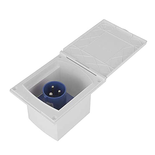 SSIJK Apto for 3pin 1 6A 220V-240V RV Trailer de autocaravanas Caravana Toma de Impermeable Impermeable Outlet Externo Flush Female Socket Plug RV Accesorio