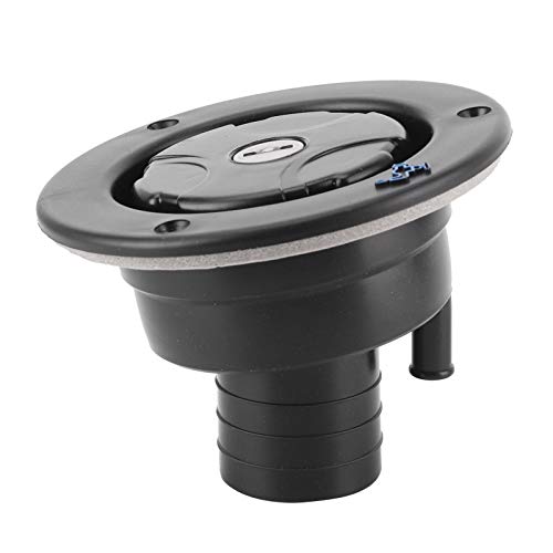 TapóN de Llenado de Agua Aramox, Tapa de Llenado de Agua a Prueba de Fugas con Entrada de Agua Dulce de Gravedad Negra con 2 Llaves para Autocaravana Caravana RV