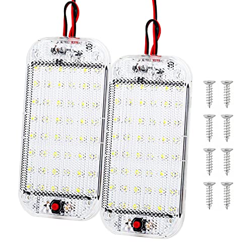 VADO VLTRA Luz interior LED de 10W, 48 LED, luz interior brillante universal con interruptor de encendido/apagado para coche, furgoneta, camión, caravana, barco, autocaravana, domo, luz de techo (2)