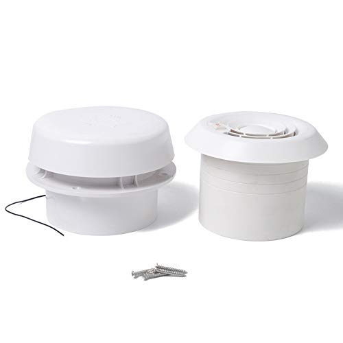Ventilador de techo de ventilación de 12 V para remolques de autocaravana, 60 CFM, potente silencioso, montaje en pared y techo ABS, ventilador extractor de ventilación de techo (blanco)