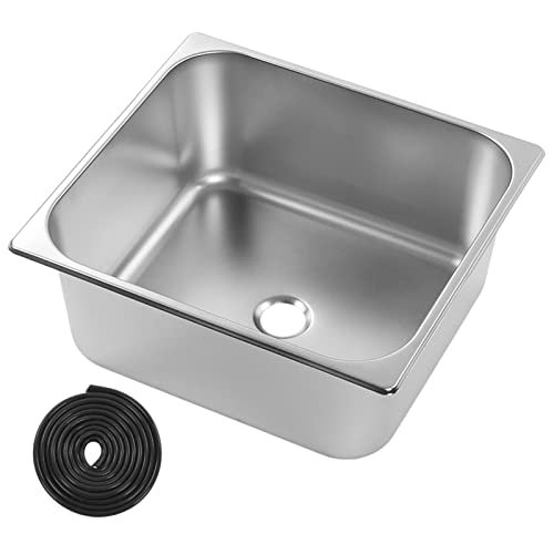 Aramox Fregadero para Autocaravana, 330x300x150 Mm Fregadero bajo Encimera Cuadrado Fregadero de Barra de Acero Inoxidable Puerto de Drenaje de 40 Mm para RV Barco Cocina Baño