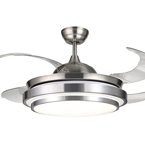 BEL AIR HOME - Ventilador de Techo Selene Motor DC con Aspas Desplegables con Luz Led 36W (3000K, 4000K, 6500K) Con Mando a Distancia Incluido