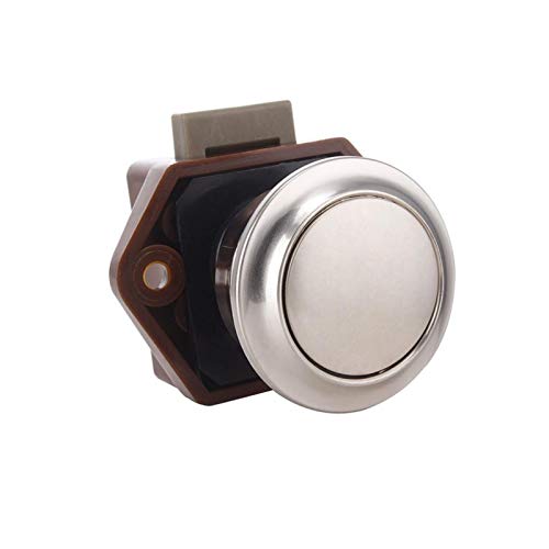 Bloqueo de perilla sin llave Push Button Cierre Uña Armario de puerta del botón Camper Caravana autocaravana RV cajón del gabinete de empuje de 25 mm de diámetro Latch Bloqueo de autocaravana