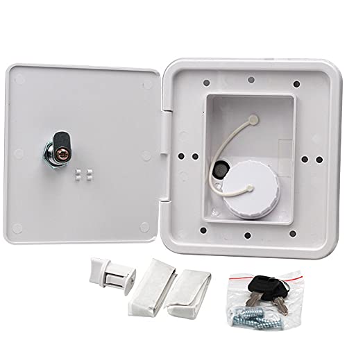 BYNYXI Tapa del Tanque de Agua, Adaptador de Llenado de Agua para Autocaravana, Entrada de Agua de RV de Forma Cuadrada con Cerradura para Vehículos Recreativos Remolque Barco Caravanas