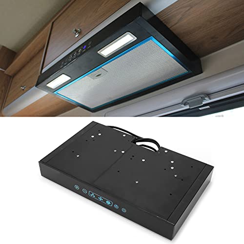 Campana Extractora Debajo del Gabinete Campana Extractora de Cocina de 12 V 3 Velocidades Ajustable con Luz LED de Pantalla Táctil para la Cocina de RV Camper