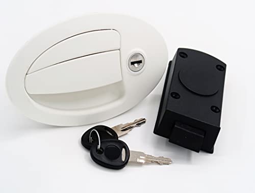 Cerradura de entrada para autocaravana, color blanco