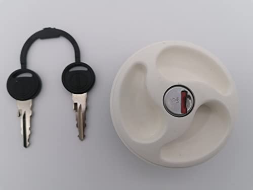 CR-MOESANCO® Tapa Blanca de Depósito de Agua para Caravana, con 3 Asideros Hundidos,Entrada de Agua con LLaves, Cierre de Polipropileno, Camping, Remolque, Autocaravana, a Prueba de Fugas.