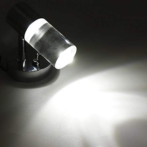 DGRTY Luz de navegación Lectura de palanca del punto de luz LED de acrílico Pantalla de noche lámpara de pared for Barco y RV caravana autocaravana 12V-24V - Blanco