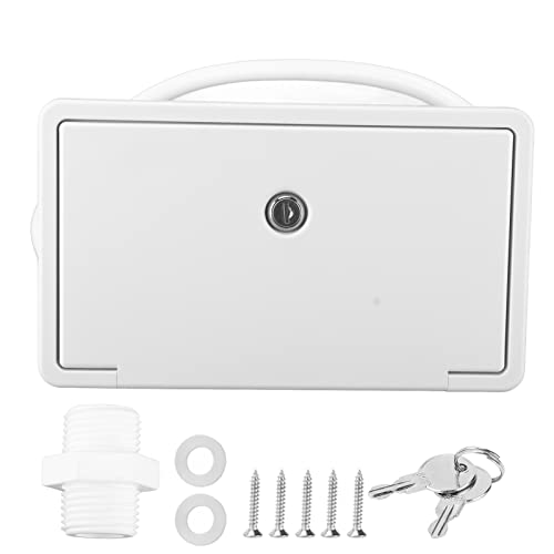 Kit de caja de ducha externa de AUTO, caja de ducha ultra exterior, kit de caja de ducha exterior interruptor de agua fría caliente con 2 llaves para RV, autocaravana, caravana, barco marino