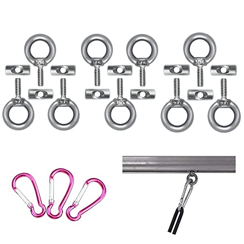 LUNNTE Tope para carril de refuerzo, tope de refuerzo de 6 mm con 3 mosquetones, acero inoxidable, tope de refuerzo para riel de refuerzo, caravana, autocaravana, barco, multifuncional (9)