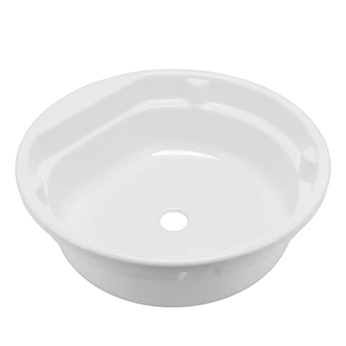 Mueble de baño para autocaravana fregadero redondo blanco resistente a las manchas de gran capacidad para autocaravana, caravana, yate