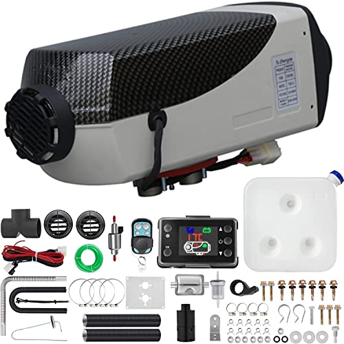 POSTEGE Calefactor de Aire diésel de 5KW, Calefactor Auxiliar de 12 V/24 V, Calefactor diésel Digital, Calefactor Auxiliar diésel, Calefactor eléctrico, para Caravana y autobús C,12V