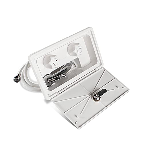 SHANG-JUN Blanco RV Juego de Caja de Ducha Exterior con Bote de Bloqueo Motoralón de autocaravanas de Motorhome Accesorios de Caravana