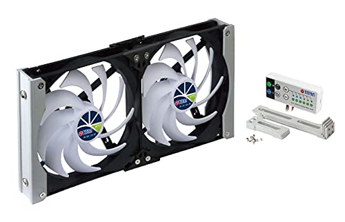 TITAN - Ventilador de enfriamiento de ventilación de Montaje en Bastidor Doble a Prueba de Agua de 12 V CC IP55 y con Temporizador y Controlador de Velocidad (120mm)