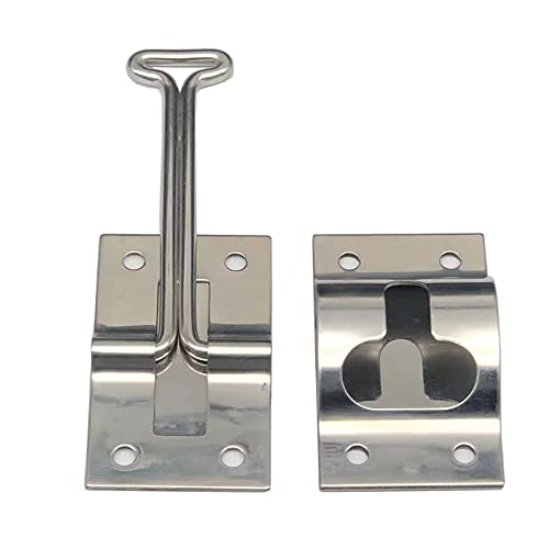 TOTMOX Juego de ganchos de puerta de acero inoxidable pulido de 4.0 pulgadas para caravana, autocaravana, camión, caravana, accesorios de fijación de gancho de puerta de RV, GL-16515S