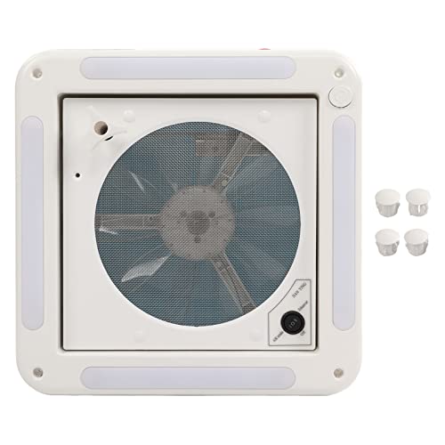 Ventilador de Ventilación para Techo de Caravana, Ventilador de Ventilación para Techo de Autocaravana, Ventilador de Escape para Caravana, 12V, 360x360mm, 10 Aspas, Modo Dual, Salida de Entrada de Ai
