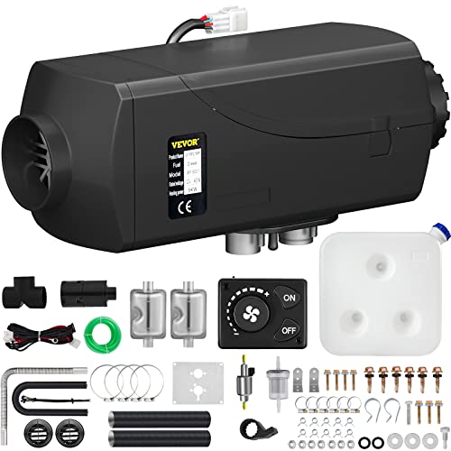 VEVOR Calentador de Aire Diesel, 12 V Calentador de Combustible 5 kW Calefacción Estacionaria Diesel Calentador Coche Diesel Aire Calentador de Estacionamiento con 2 Silenciadores para Autobuses