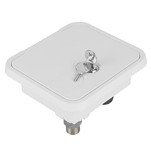 01 02 015 Tapa de Llenado de Agua, Accesorios para Caravanas Entrada de Agua de Forma Cuadrada para Vehículos Recreativos con Cerradura para Autocaravanas para Remolque de Escotilla