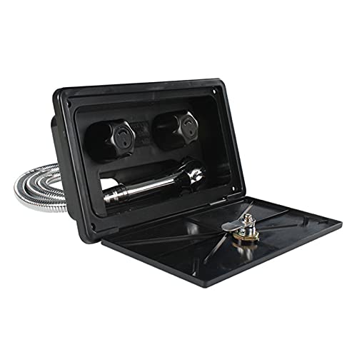 1 Set blanco/negro Rv Kit de caja de ducha exterior con cerradura de bote al aire libre Camper de autocaravana accesorios de caravana Para autocaravanas, caravanas, autocaravanas y bar ( Color : Nero