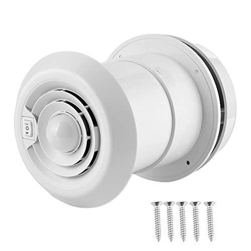 Akozon Ventilador de RV, ventilador de techo de 12V 5000R / min, rejilla de ventilación de techo de aire LED redonda para campistas, autocaravana, remolque, furgoneta