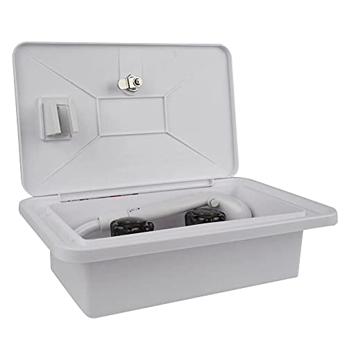 Caja de ducha para caravana,Kit De Caja Ducha Rv Kit Ducha Autocaravana Frío Y Caliente Kit de ducha portátil Caravan Yacht con grifo y manguera reforzada de 51 pulgadas
